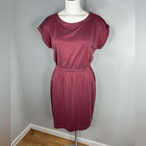 SOLD Cynthia Rowley Pink Short Sleeve Elastic Waist Casual Dress w/ Pockets Med